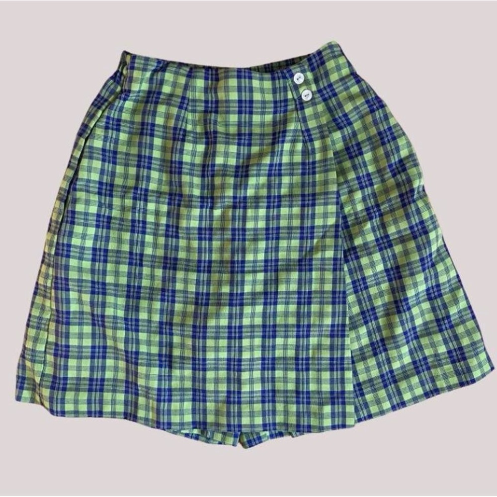 Kathie Lee Blue and Green Paid 90s Skort